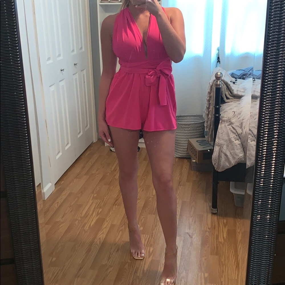 Pink Wrap Romper